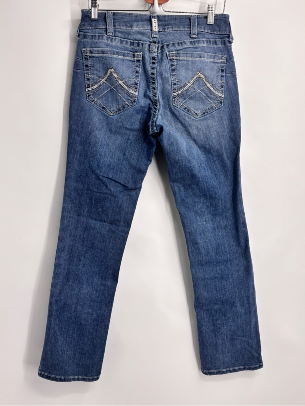 ARIAT REAL western performance stretch straight leg denim jeans stitched Sz 30 - Picture 4 of 14